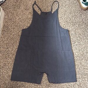 Grey romper cute for throwing on over bathing suit or just a casual summer fit!